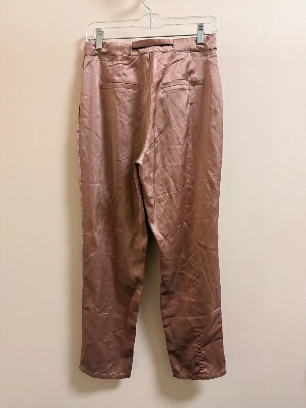 Glamorous Rose Satin Drawstring Pants - Picture 3 of 4